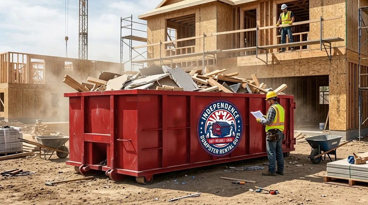20 yard roll-off dumpster at a home in Lee's Summit, MO